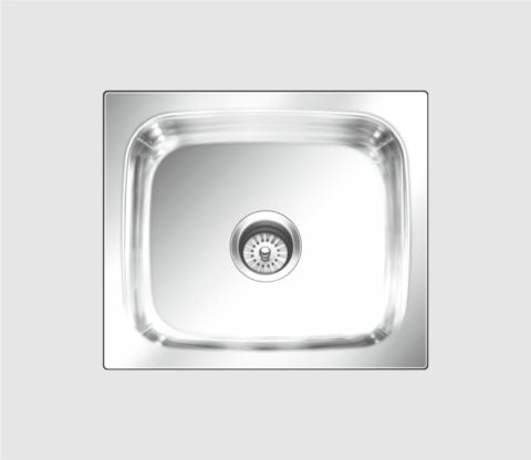 SINK GRACE PLAIN BIG 535X460X215MM 21X18X8.5" GLOSSY NIRALI