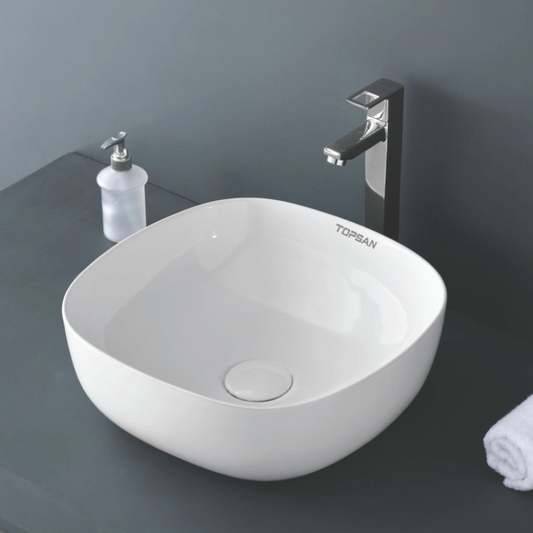 WASH BASIN TABLE TOP ATLAS 410X410MM 16X16" TOPSAN