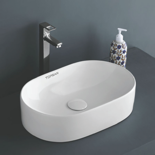 WASH BASIN TABLE TOP FUSION 510X325MM 20X13" TOPSAN